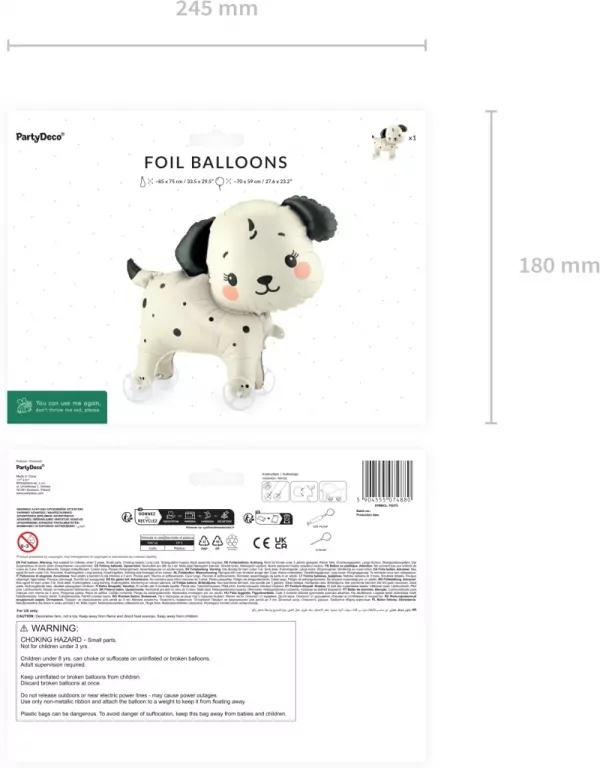 Balon foliowy Piesek na kółkach 70x59cm - tantis.pl
