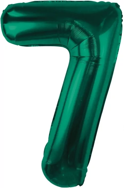 Balon foliowy. Cyfra 7. Zieleń butelkowa 85cm - tantis.pl
