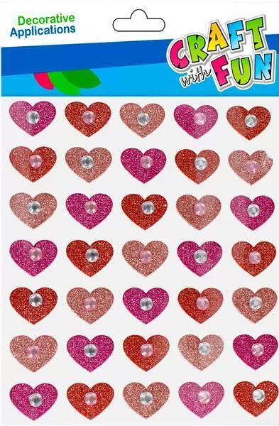 Naklejki Serce brokat Craft with Fun 501869 - tantis.pl