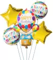 Balon foliowy z nadrukiem  happy birthday w  metaliku - tantis.pl