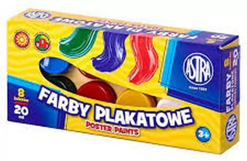 Farby Plakatowe 8 kolorów 20ml ASTRA - tantis.pl