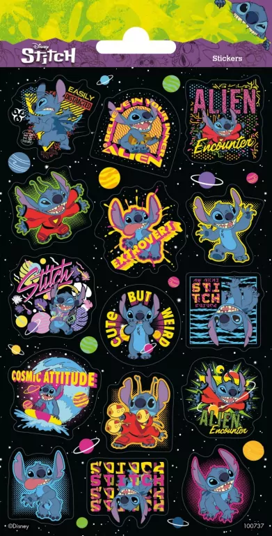 Naklejki brokatowe Stitch - tantis.pl