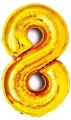Balon foliowy złoty cyfra 8, wys.81 cm BCF-955-8 - tantis.pl
