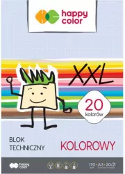 Blok techniczny kolorowy A3 170g. Happy Color. 10 szt