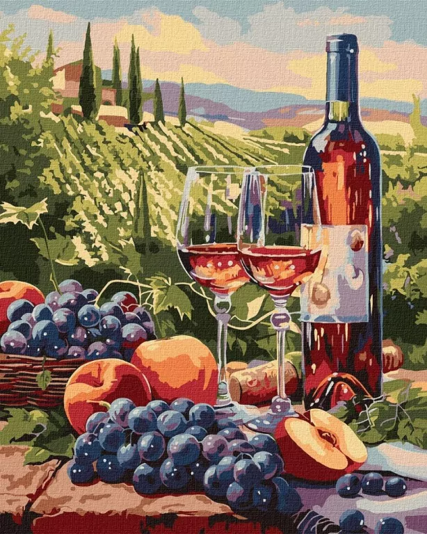 Malowanie po numerach - Wino owocowe 40x50cm - tantis.pl