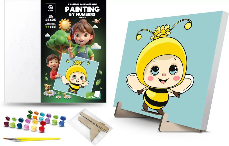 Malowanie po numerach - Pszczółka 25x25cm - tantis.pl