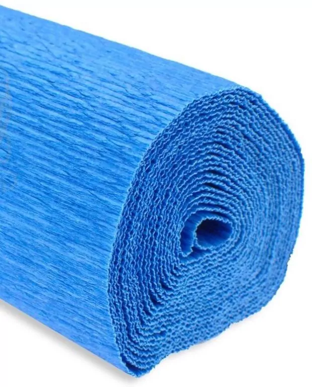 Bibuła marszczona, Krepina 50x250cm, niebieska - tantis.pl