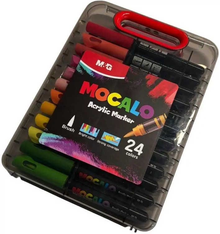 Marker akrylowy pędzelkowy 24 kolory M&G - tantis.pl