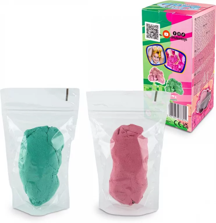 Fluffy Sand 2x70g różowy/zielony TUBAN - tantis.pl