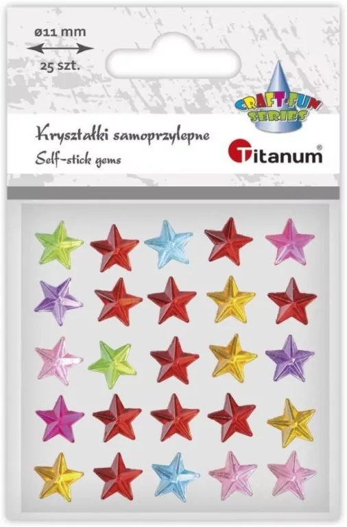 Kryształki samoprzylepne Gwiazdki mix 25szt - tantis.pl