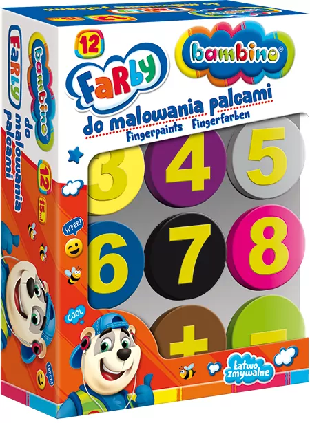 Farby do malowania palcami 12 kolorów - tantis.pl