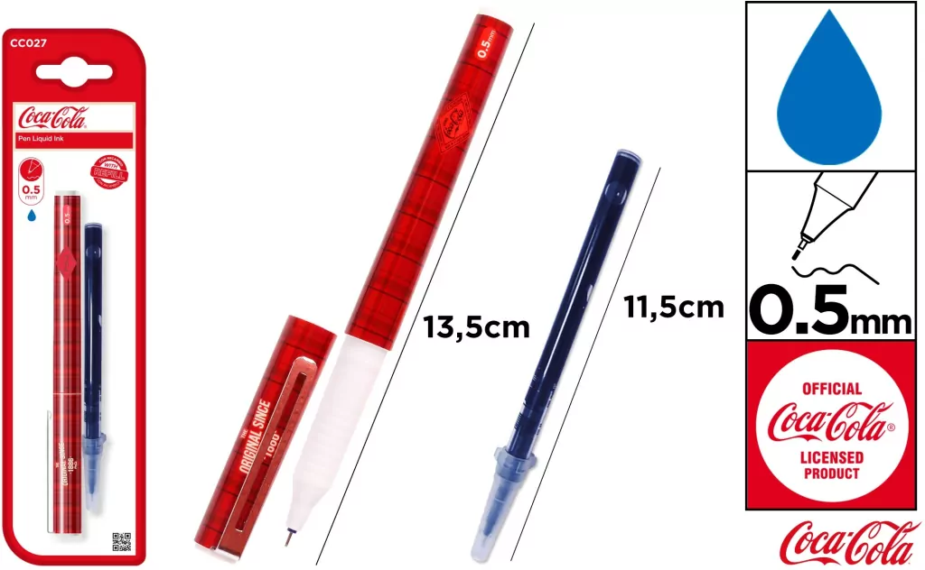 Cienkopis 0,5mm z wkładem wymiennym Coca-Cola - tantis.pl