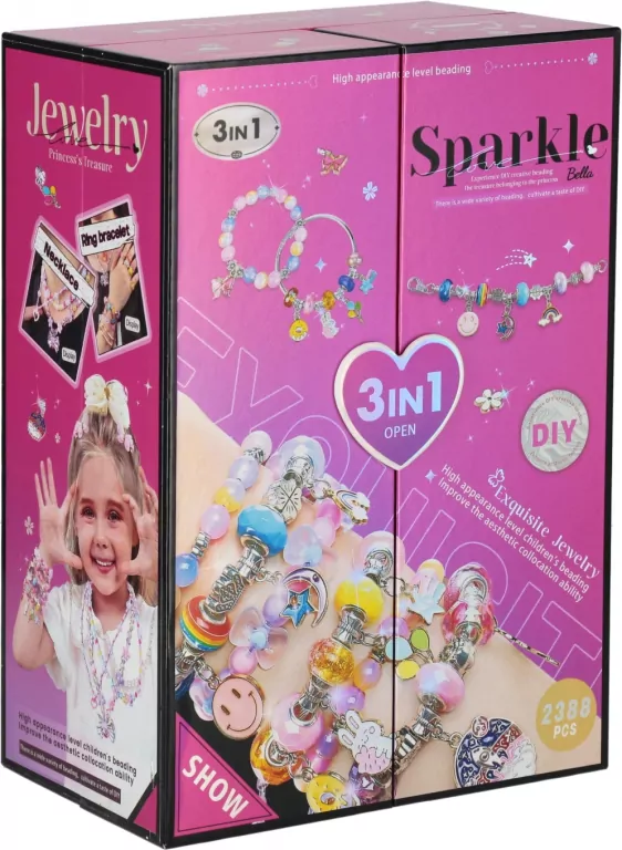 Zestaw Piękności 3w1 szkatułka z biżuterią 1szt.mix - tantis.pl