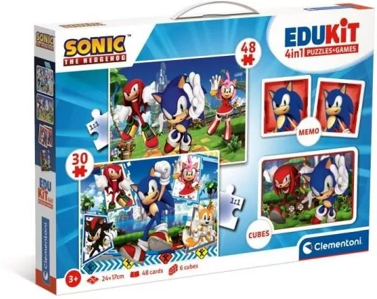 Puzzle 48 + 36 + Memo + 6 klocków Edukit Sonic - tantis.pl