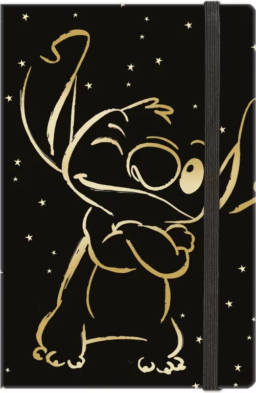 Notes A5 80k. linia z gumką Disney Gold Stitch wzór 3 - tantis.pl
