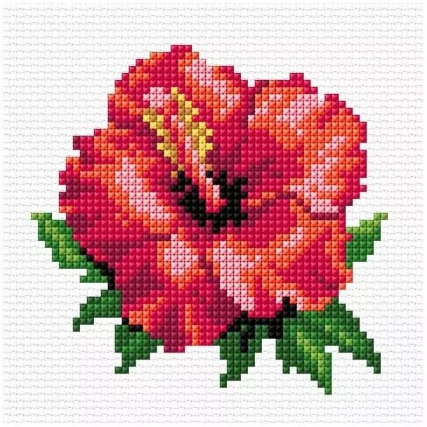 Haft krzyżykowy - Hibiskus - tantis.pl