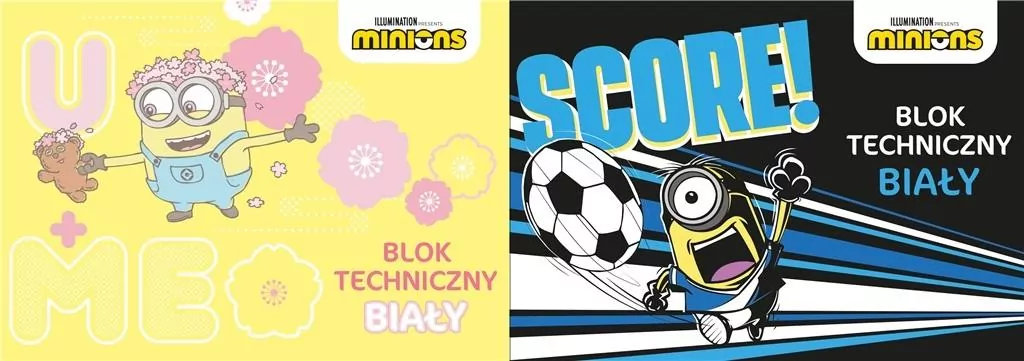 Blok techniczny A4/10K biały Minionki - tantis.pl