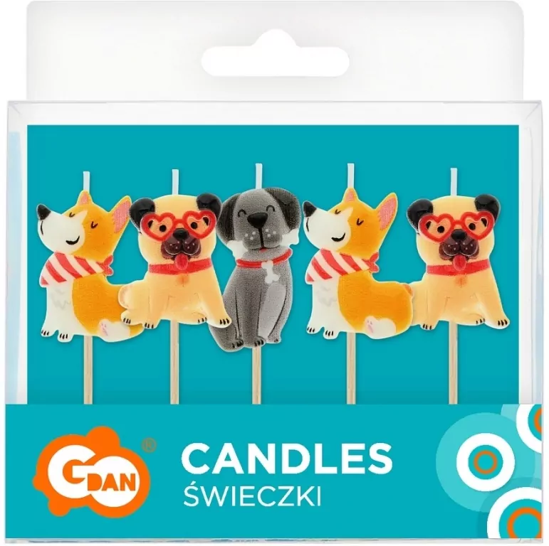 Świeczki pikery Pieski, 5 szt. SF-PPIE - tantis.pl