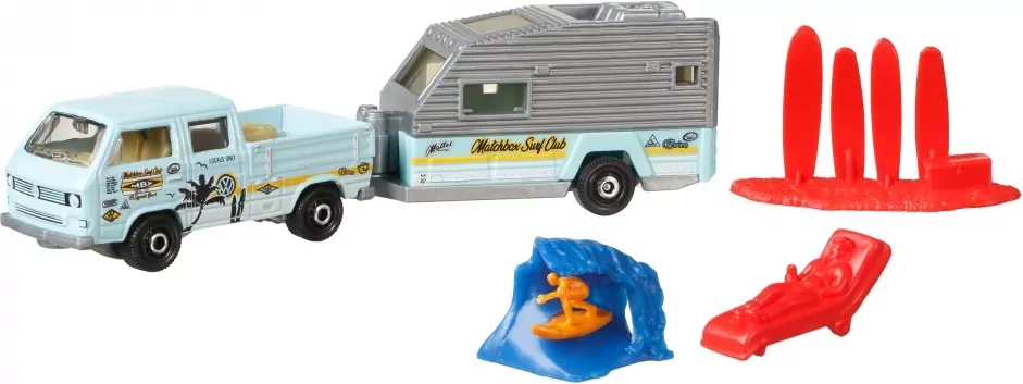 Matchbox. Samochód z przyczepą i akcesoriami - tantis.pl