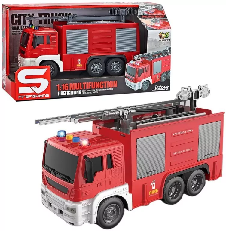 Straż pożarna pryskająca wodą - tantis.pl