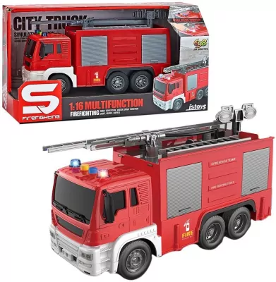 Straż pożarna pryskająca wodą