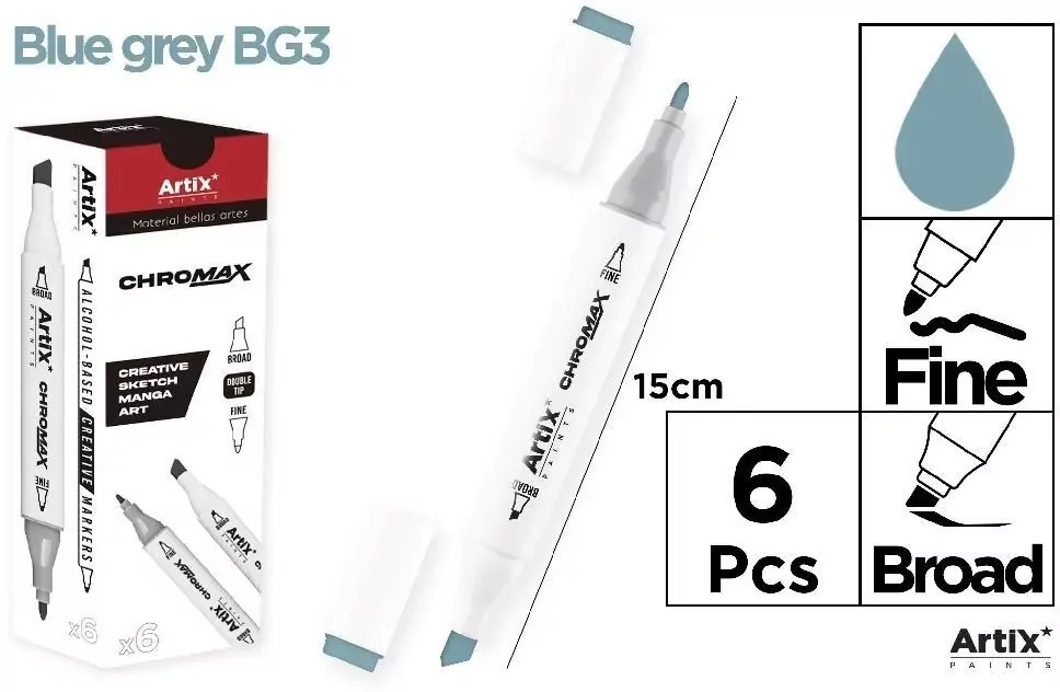 Marker Chromax z 2 końcówk. blue grey BG3 - tantis.pl