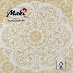 SERWETKA PAP 3W 330X330 LOWICZ BIA-ZLO PM OP20S