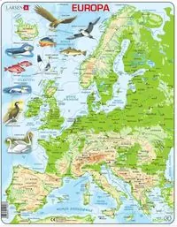 Układanka. Mapa topograficzna Europy. 87 elementów - tantis.pl
