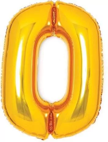 Balon foliowy cyfra 0 złota 47x66cm - tantis.pl