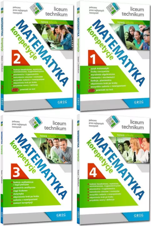Pakiet: Matematyka. Korepetycje 1-4. Liceum i technikum - tantis.pl