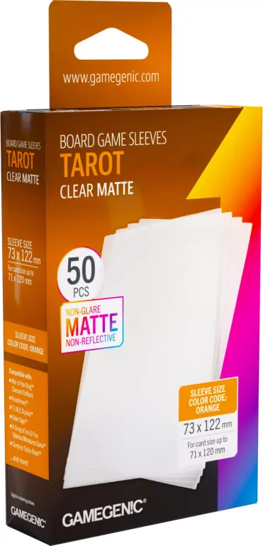 Gamegenic: Board Game Sleeves - Tarot (73x122 mm) - Clear Matte - 50 sztuk - tantis.pl