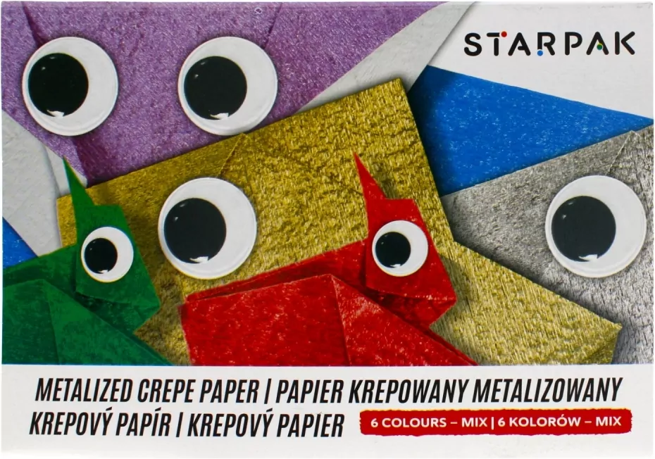 Papier metalizowany krepowany 6 kolorów C5 - tantis.pl