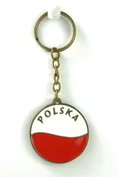 Brelok metalowy dwustronny Orzeł - Flaga. Euro 2024