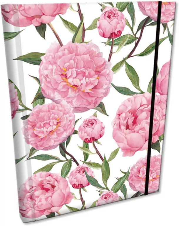 Notes B6 kratka z gumką Soft Touch Peonie - tantis.pl