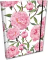 Notes B6 kratka z gumką Soft Touch Peonie - tantis.pl
