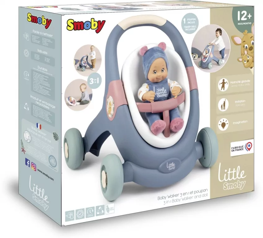 Smoby. Chodzik 3w1 z lalką - tantis.pl