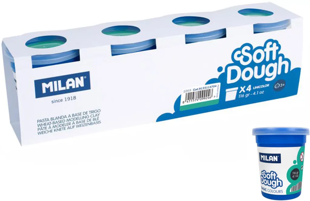 Ciastolina Basic 116g. Turkusowa 4 słoiczki - tantis.pl
