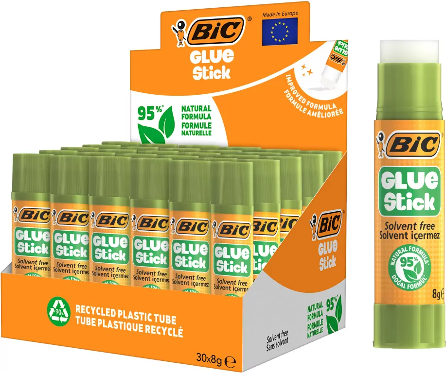 Display Klej BIC Glue Stick 95% ECOlustions 8g 30szt. - tantis.pl