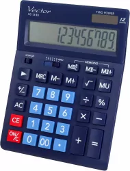 Kalkulator biurowy granatowy Vector VC-12 BU