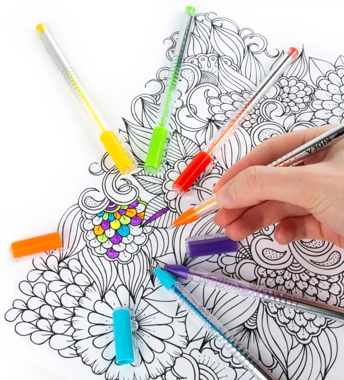 Długopisy żelowe fluo 12 kolorów KIDEA - tantis.pl