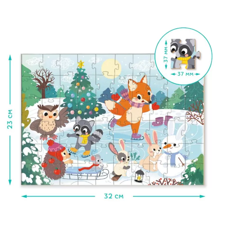 Puzzle 60. Pory roku. Zabawa na łyżwach - tantis.pl
