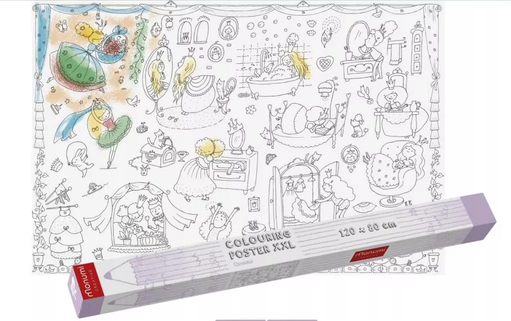 Kolorowanka Podłogowa XXL. Królewny - tantis.pl