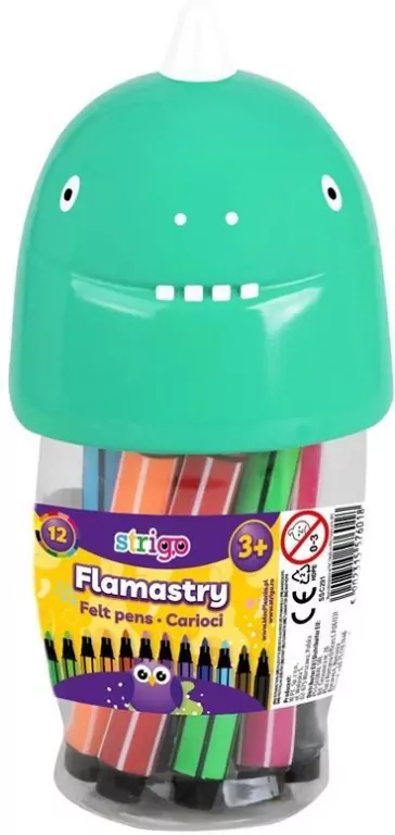 Flamastry Jumbo Dinozaur 12 kolorów - tantis.pl