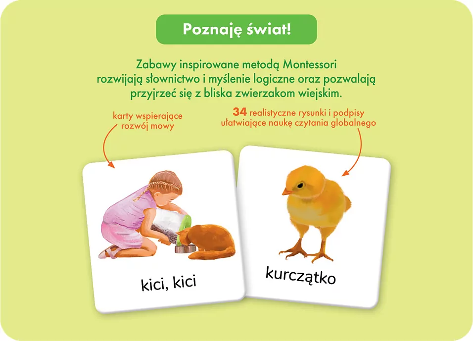 Montessori. Karty obrazkowe. Zwierzęta 1-3 lata - tantis.pl