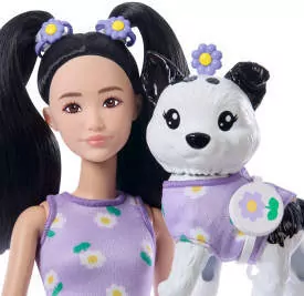 Barbie Jednakowa stylizacja Lalka i piesek Kwiatki - tantis.pl