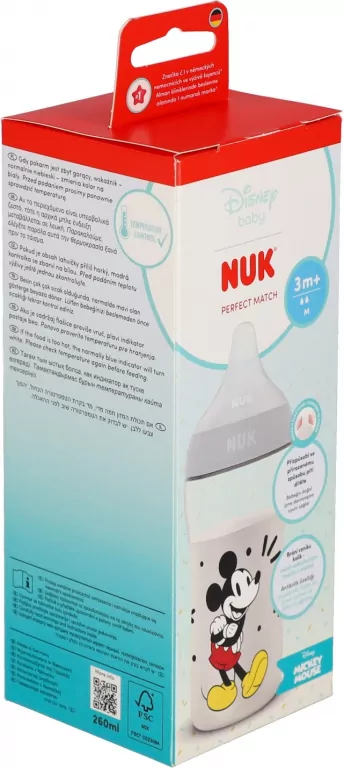 NUK. Perfect Match. Butelka z silikonowym smoczkiem. 260 ml. Miki - tantis.pl