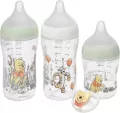 NUK. Perfect Match. Zestaw: smoczek/ 3 butelki. 0-6 miesięcy. Kubuś Puchatek - tantis.pl