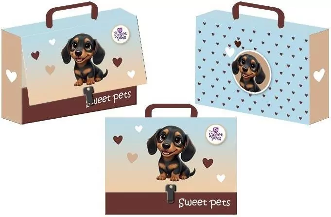 Teczka z rączką walizeczka The Sweet Pets Pies - tantis.pl