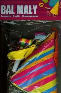 Zestaw bal 3 czapeczki 3 trąbki 3 balony - tantis.pl