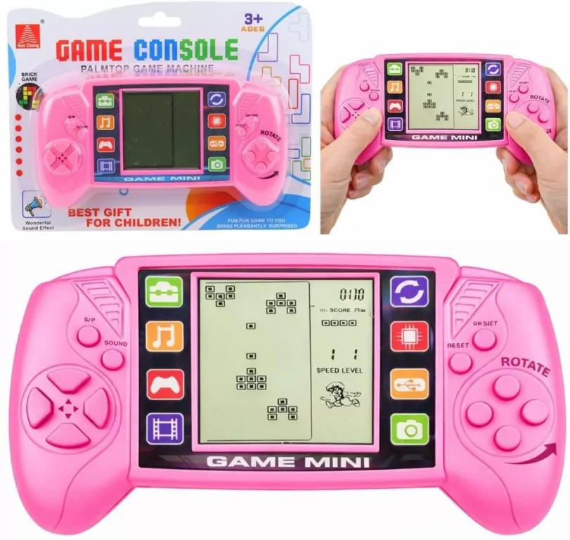 Gra elektroniczna konsola tetris różowa - tantis.pl